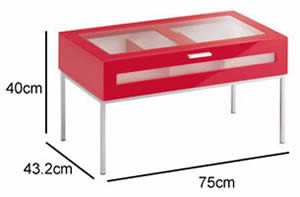 16,000円　コレクションテーブル／赤いデザイン家具
